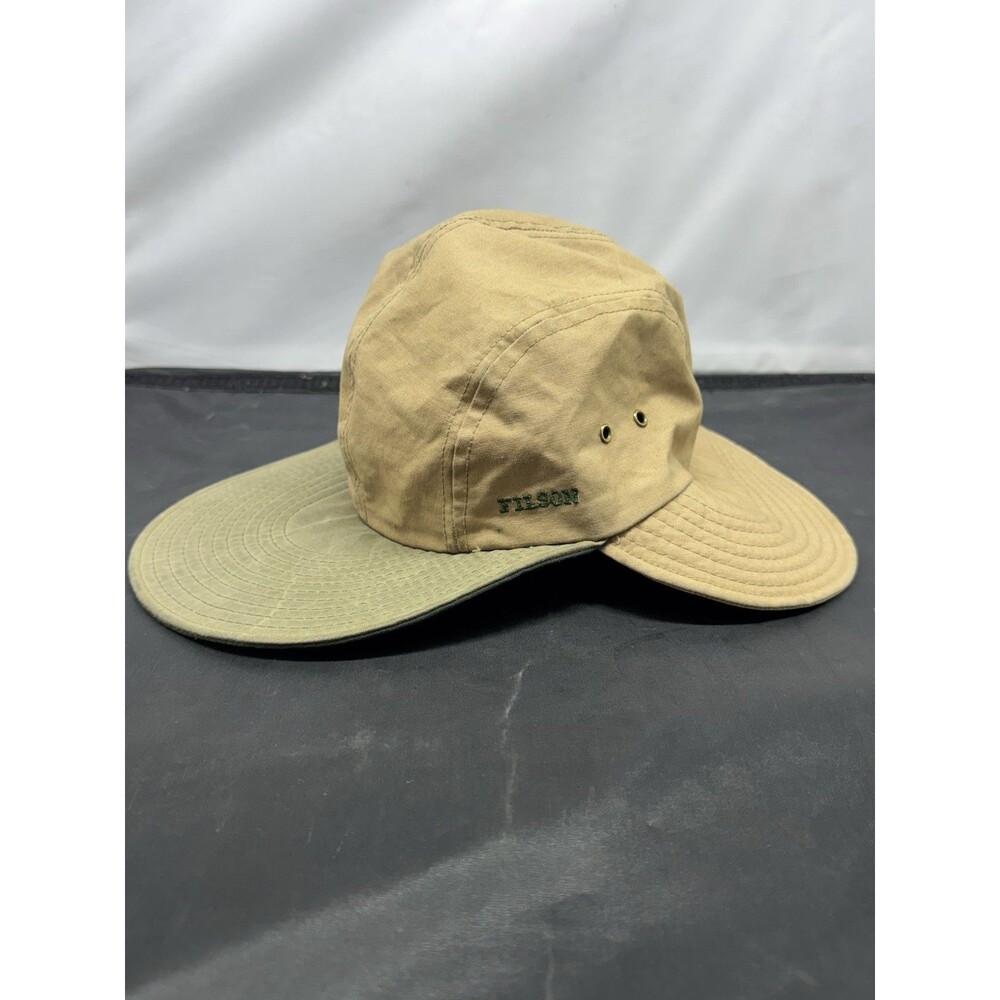 Vintage CC Filson Hat Mens Size XL Beige Duck Bill Neck Guard Flap Long Bill